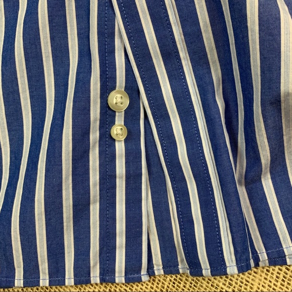Michael Kors Shirt 16 1/2 34/35 Cotton Blue White - Picture 8 of 8